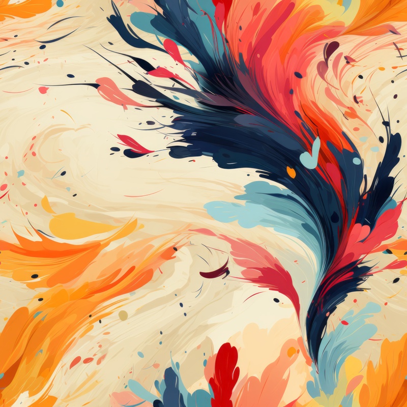 Spatter Renaissance: Modern Floral Art Seamless Pattern