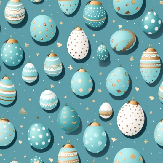 Springtime Delight: Robins Egg Blue Easter Eggs Seamless Pattern