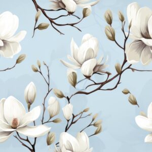Stunning Magnolia Blossom Artwork for your Projects Seamless Pattern