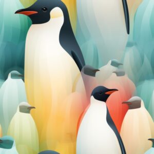 Subtle Penguin Delight Seamless Pattern