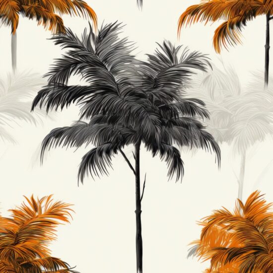 Subtle Tropical Palm Tree Design Seamless Pattern