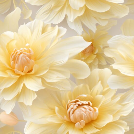 Subtle Yellow Dahlia Petal Delight Seamless Pattern