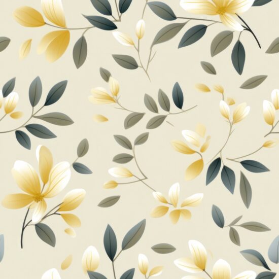 Subtle Yellow Floral Delight Seamless Pattern