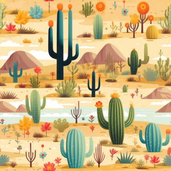 Succulent Oasis: Southwestern Charm Seamless Pattern