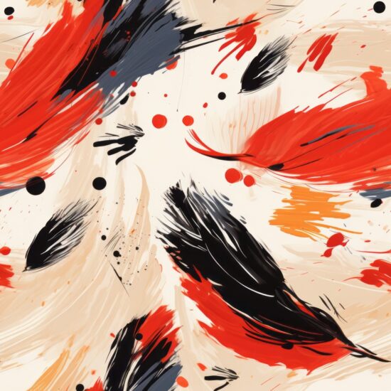 Sumi-e Expressionism Brushstroke Pattern Seamless Pattern