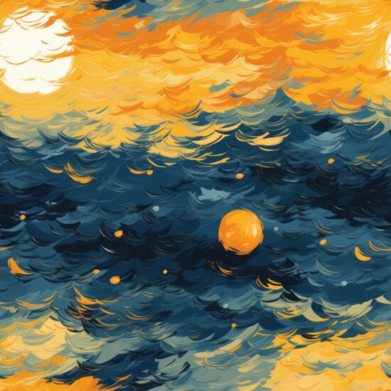Sunlit Oil Painted Summer Seamless Pattern