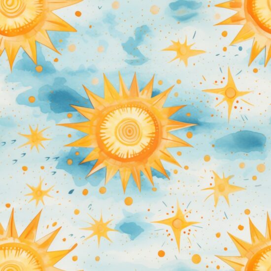 Sunlit Watercolor Bliss Seamless Pattern