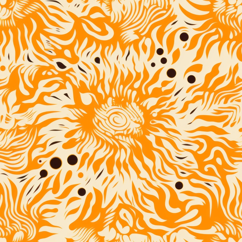 Sunrise Linocut Print Texture Seamless Pattern