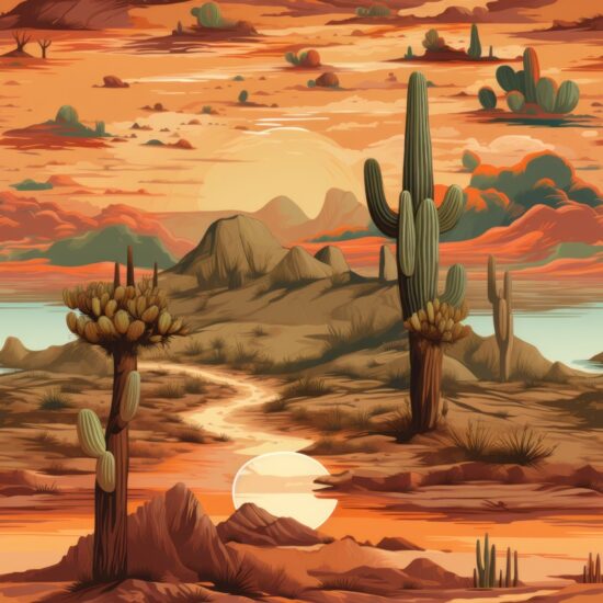Sunset Serenade: Southwest Desert Dreams Seamless Pattern
