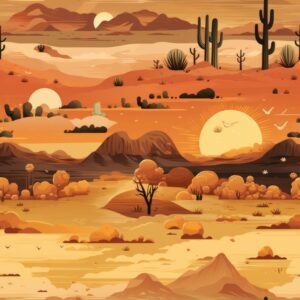Sunset Serenade: Southwest Oasis Seamless Pattern