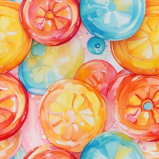 Sweet Confectionery Watercolor Bliss Seamless Pattern
