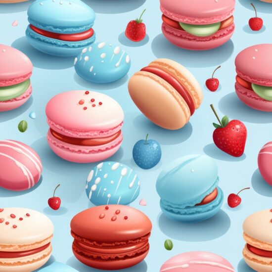 Sweet Macarons Delight Seamless Pattern