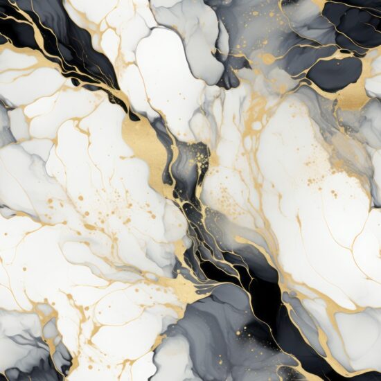 Timeless Veined Marble Pattern: Majestic Charcoal & Ivory Seamless Pattern
