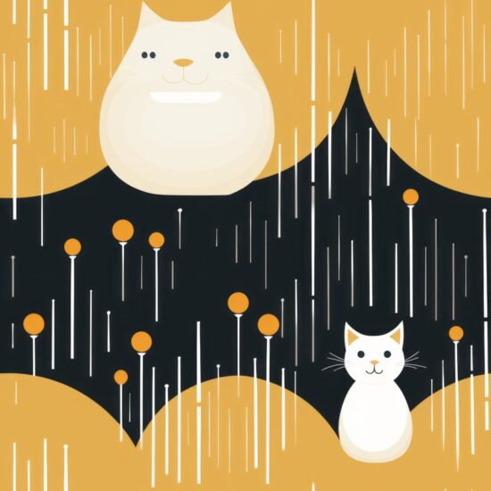 Tranquil Feline Zen Pattern Seamless Pattern