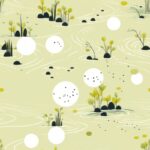 Tranquil Floral Bliss: Zen Garden Painting Seamless Pattern