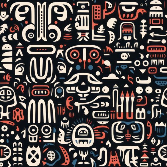 Tribal Ink: Tribal-Inspired Seamless Pattern Seamless Pattern