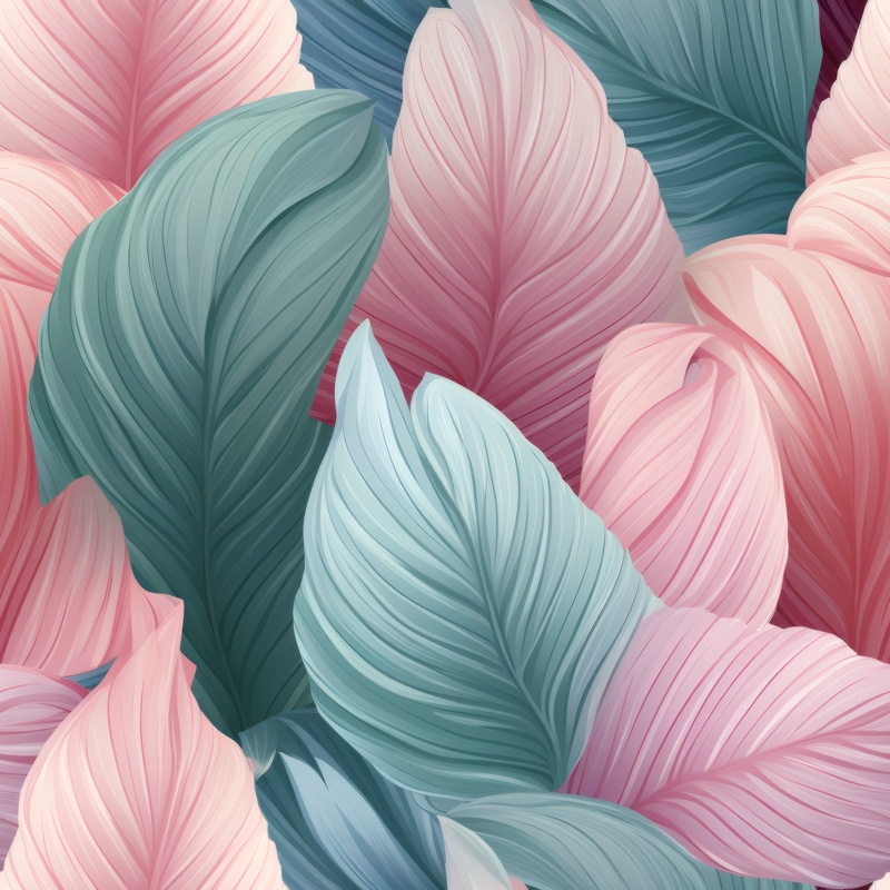 Tropical Delicate Petal Banana Leaf Seamless Pattern