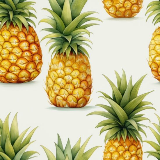 Tropical Delight: Watercolor Pineapple Pattern Seamless Pattern