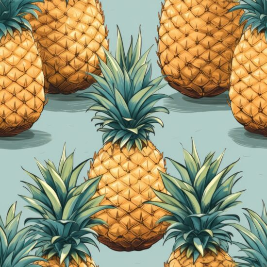 Tropical Delight: Watercolor Pineapple Pattern Seamless Pattern