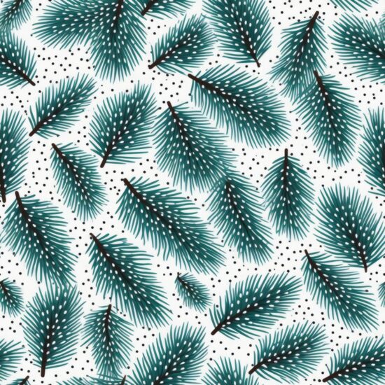Turquoise Pine Pointillism: Minimalistic Nature Seamless Pattern