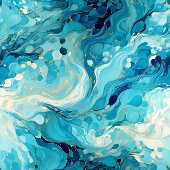 Turquoise Sea: Abstract Ocean Artwork Seamless Pattern