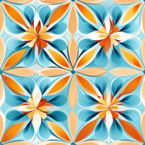 Vibrant Architectural Floral Kaleidoscope Seamless Pattern