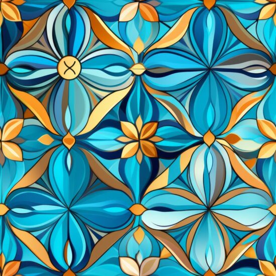 Vibrant Architectural Kaleidoscope Florals Seamless Pattern