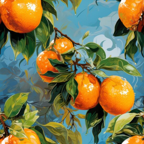 Vibrant Citrus Fruit Explosion Seamless Pattern