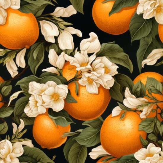 Vibrant Citrus Fruits Seamless Pattern Seamless Pattern