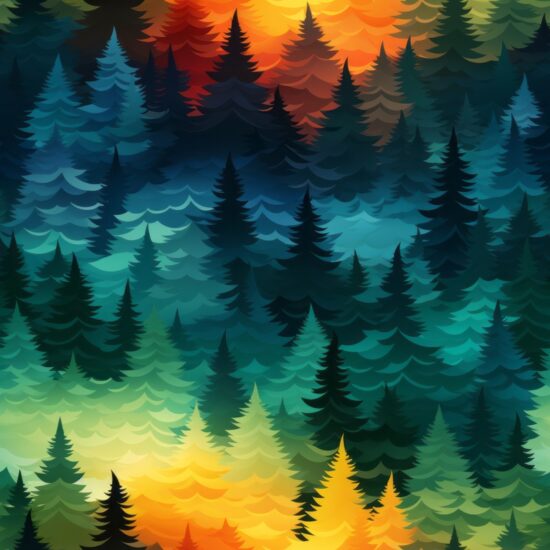 Vibrant Forest Gradient Design Seamless Pattern