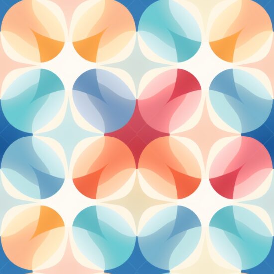 Vibrant Kaleidoscope: Subtle Minimalistic Forms Seamless Pattern