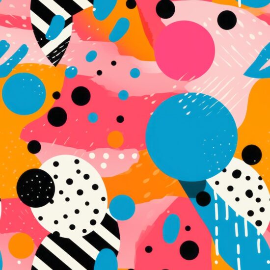 Vibrant Kaleidoscope of Colors: Postmodern Bliss Seamless Pattern
