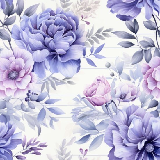 Victorian Watercolor Blossom Seamless Pattern