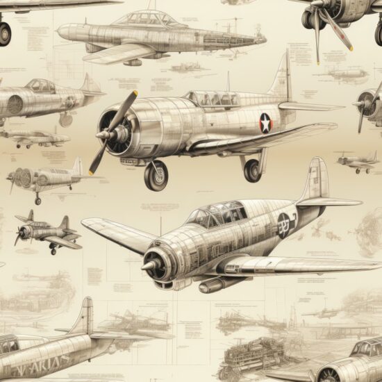Vintage Aviation Artwork Pattern Seamless Pattern