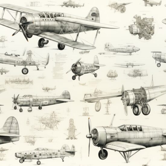 Vintage Aviator Dreams Seamless Pattern