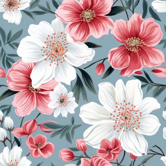 Vintage Floral Blossom Design Seamless Pattern