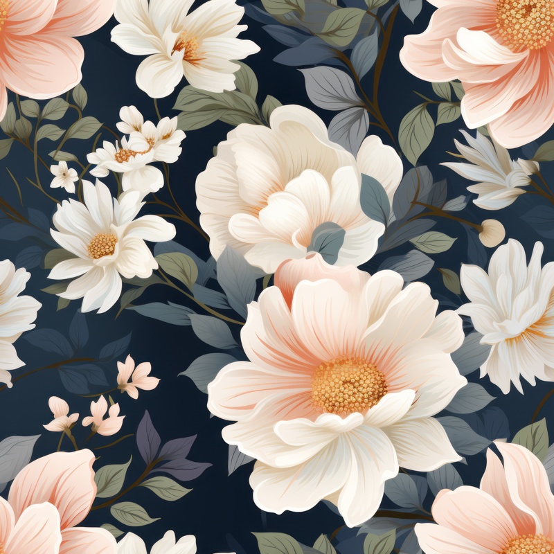 Vintage Floral Blossom Seamless Pattern