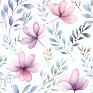 Watercolor Blooms: Delicate Florals, Soft Tones Seamless Pattern