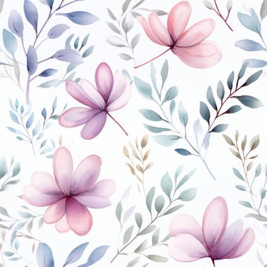 Watercolor Blooms: Delicate Florals, Soft Tones Seamless Pattern