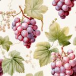 Watercolor Grape Delight Pattern Seamless Pattern