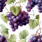 Watercolor Grape Vine Pattern Seamless Pattern