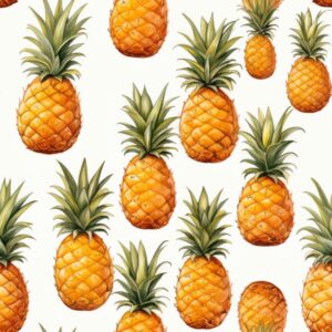 Watercolor Pineapple Delight Seamless Pattern