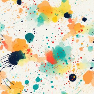 Watercolor Spatter Brush Paper Art Seamless Pattern