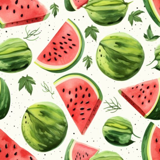 Watermelon Dreams: Vibrant Watercolor Fruit Seamless Pattern