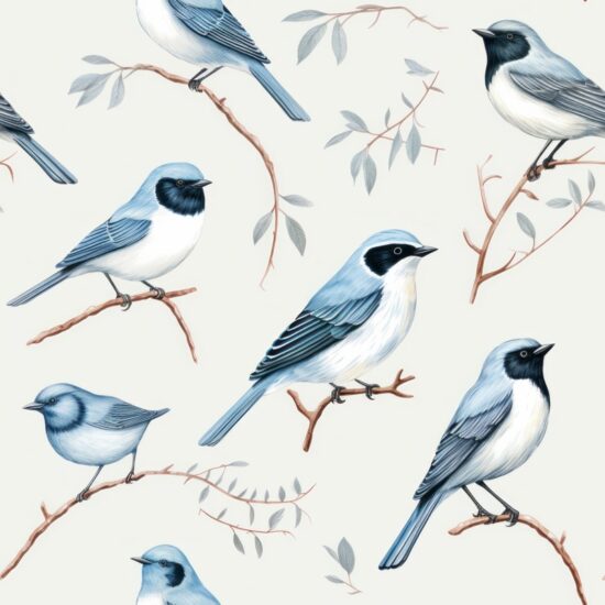 Whimsical Avian Artistry: Minimalistic Bird Design Seamless Pattern