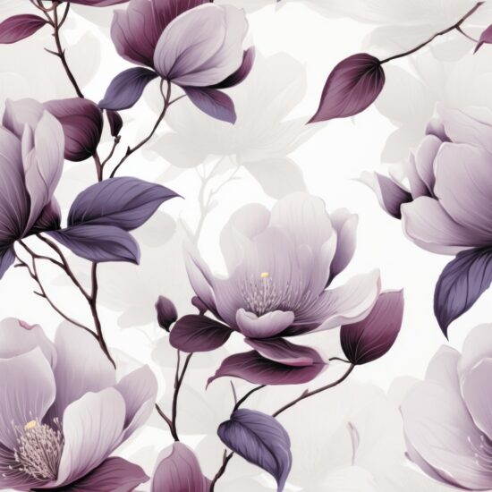 Whimsical Blooms: Magnolia Floral Delight Seamless Pattern
