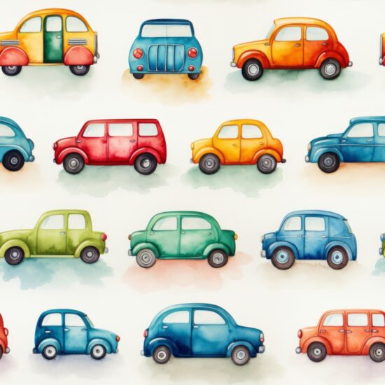 Whimsical Car Delight Seamless Pattern