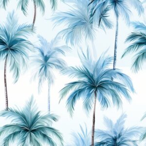 Whimsical Palm Oasis: Subtly Serene Watercolor Design Seamless Pattern