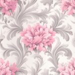 Whimsical Pink Blooms - Floral Damask Design Seamless Pattern