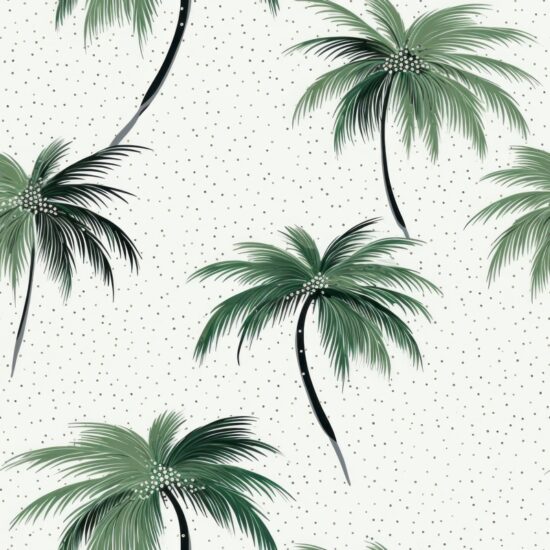 Whispering Palms: Tropical Pointillism Seamless Pattern
